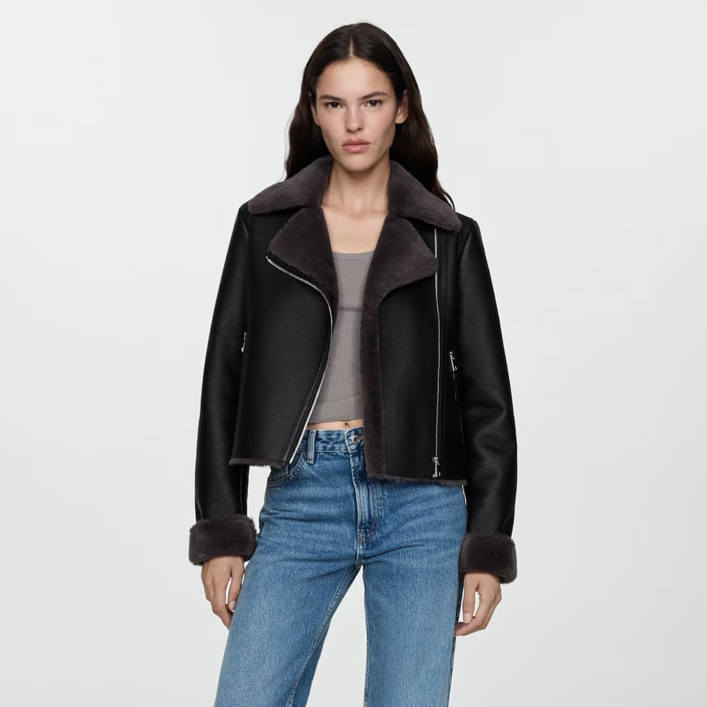 MANGO Faux Leather Jacket